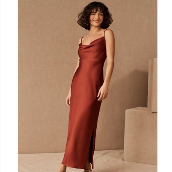 BHLDN Dresses & Skirts - BHLDN Cali Satin Charmeuse Midi Dress